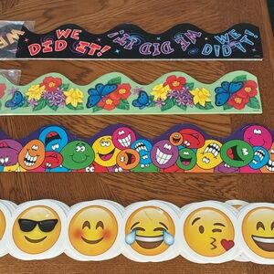 Bulletin Boarders: Emojis, Happy Faces, Butterfly/Flowers, We Did It!